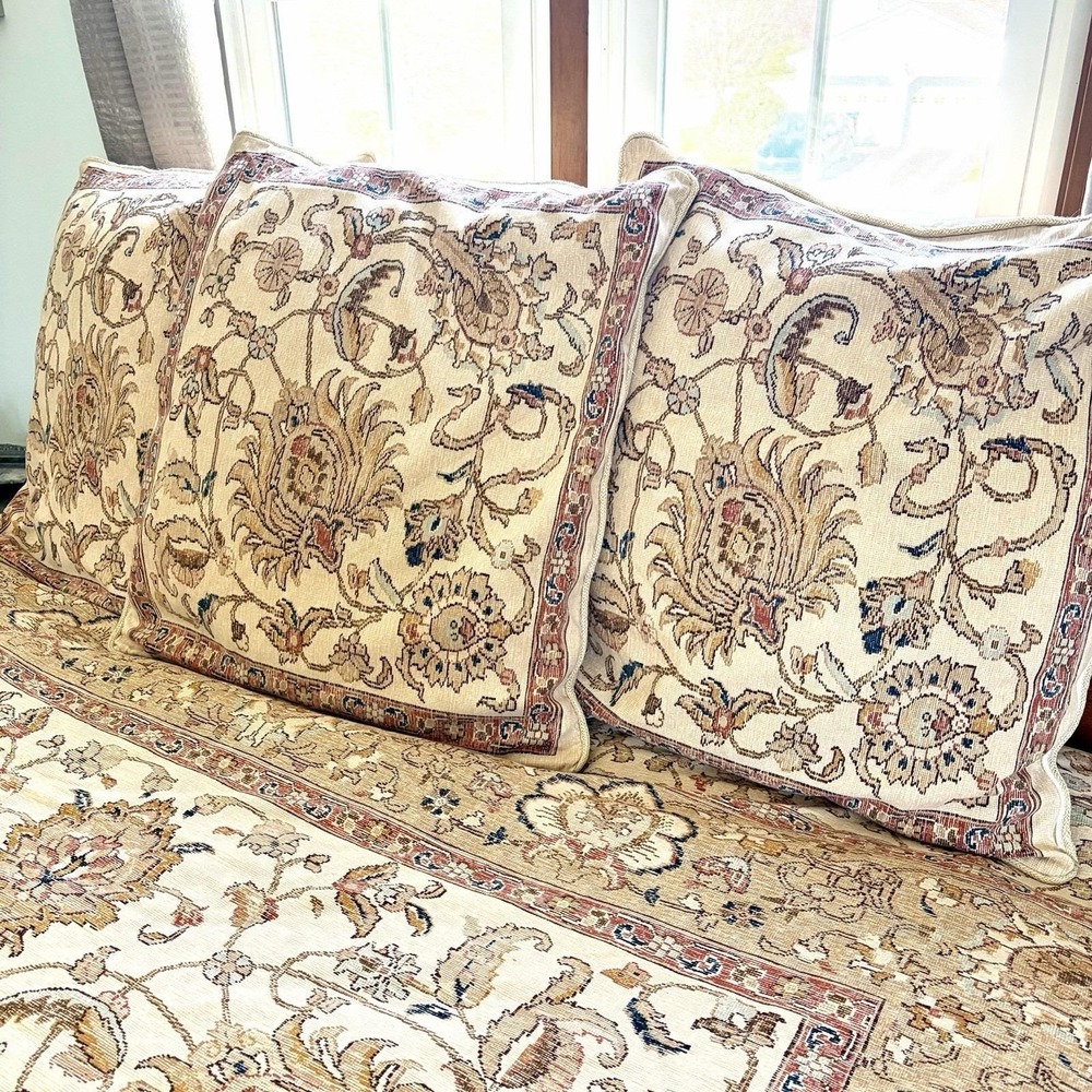 Ralph Lauren Northern Cape ONE Euro Pillow Sham Rope Edging Tapestry Discont.